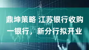 鼎坤策略 江苏银行收购一银行，新分行拟开业